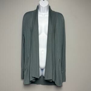 Athleta Cozy Soft Open Front Sage Green Pranayama Wrap Cardigan Womens Sz S